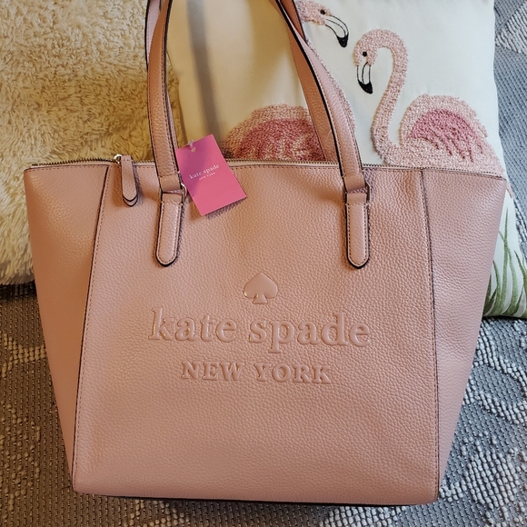 kate spade Handbags - Kate Spade pink leather large tote sienne logo